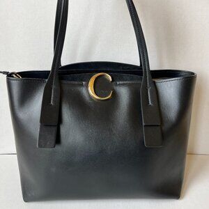 Chloe C Zipped Tote Black Leather Bag